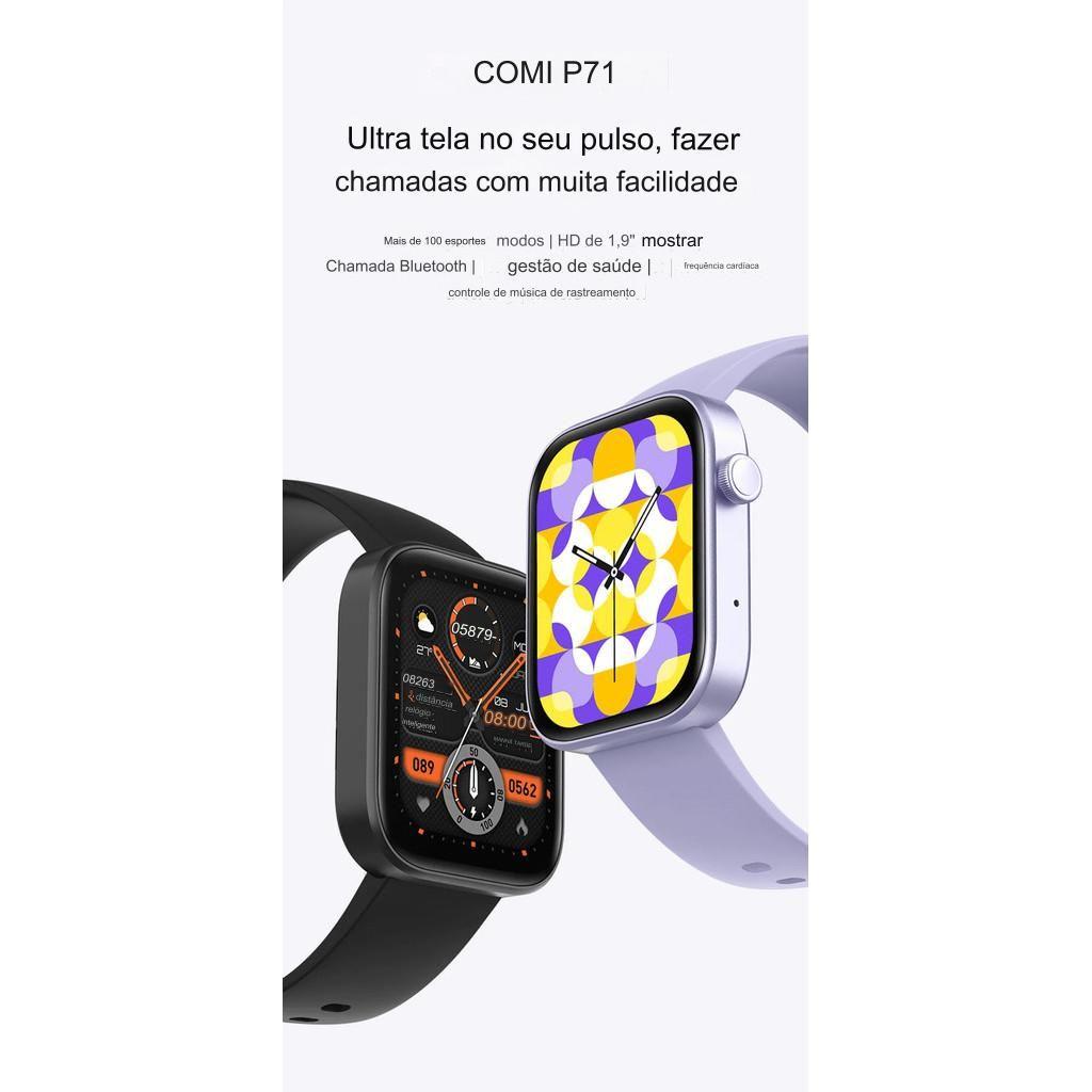 Relógio Inteligente Colmi P71 Assistente Google IP68 Chamada de Voz