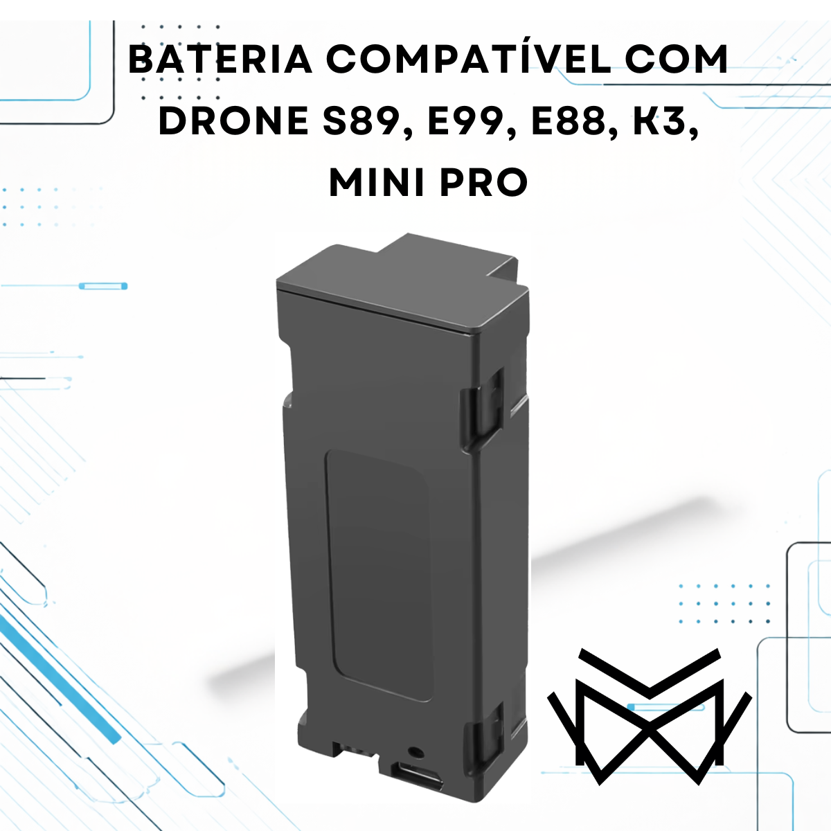 Bateria Drone Original Duravel 2600Mah Recarregavel USB