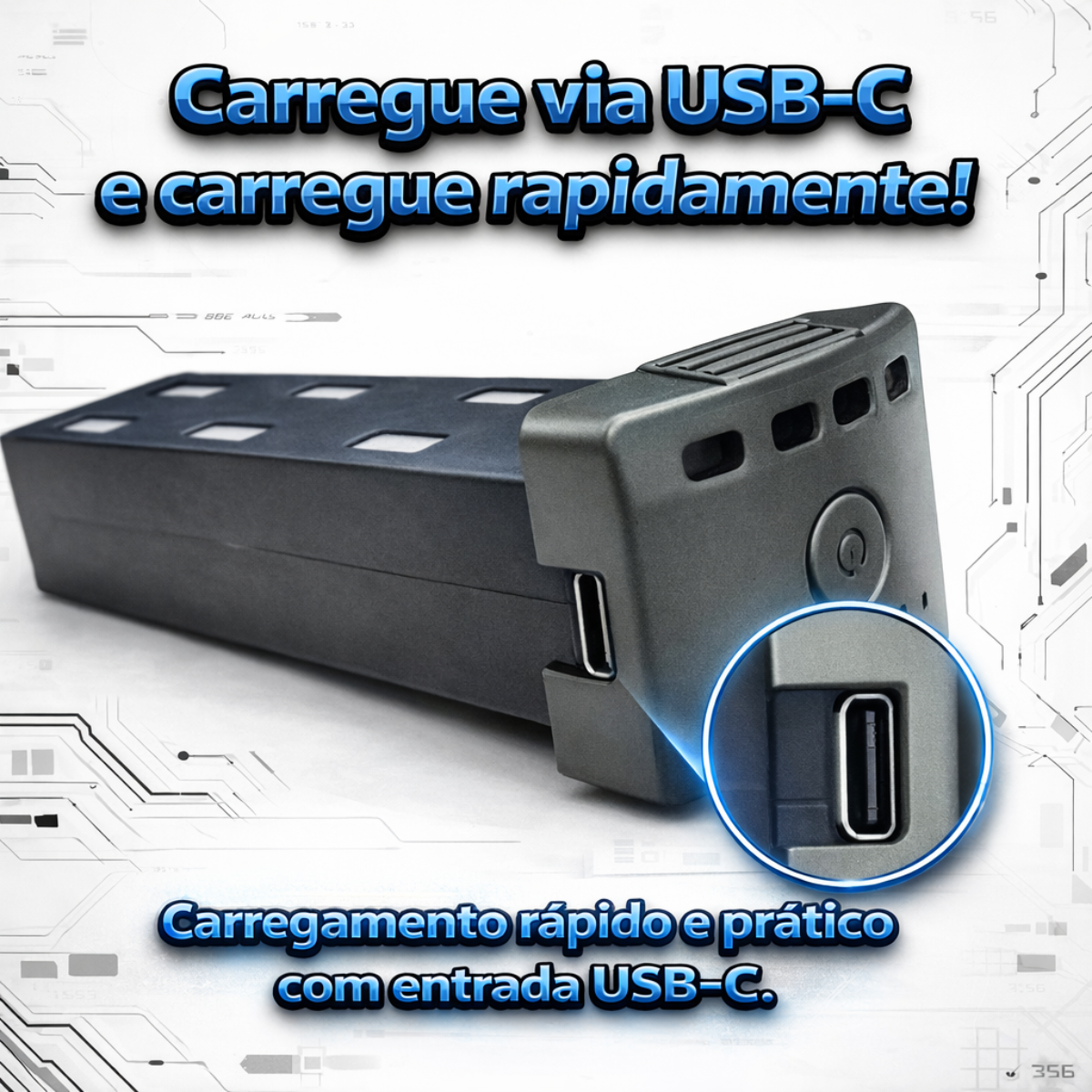 Bateria Drone S187 Original Duravel 3000mAh Recarregavel M USB