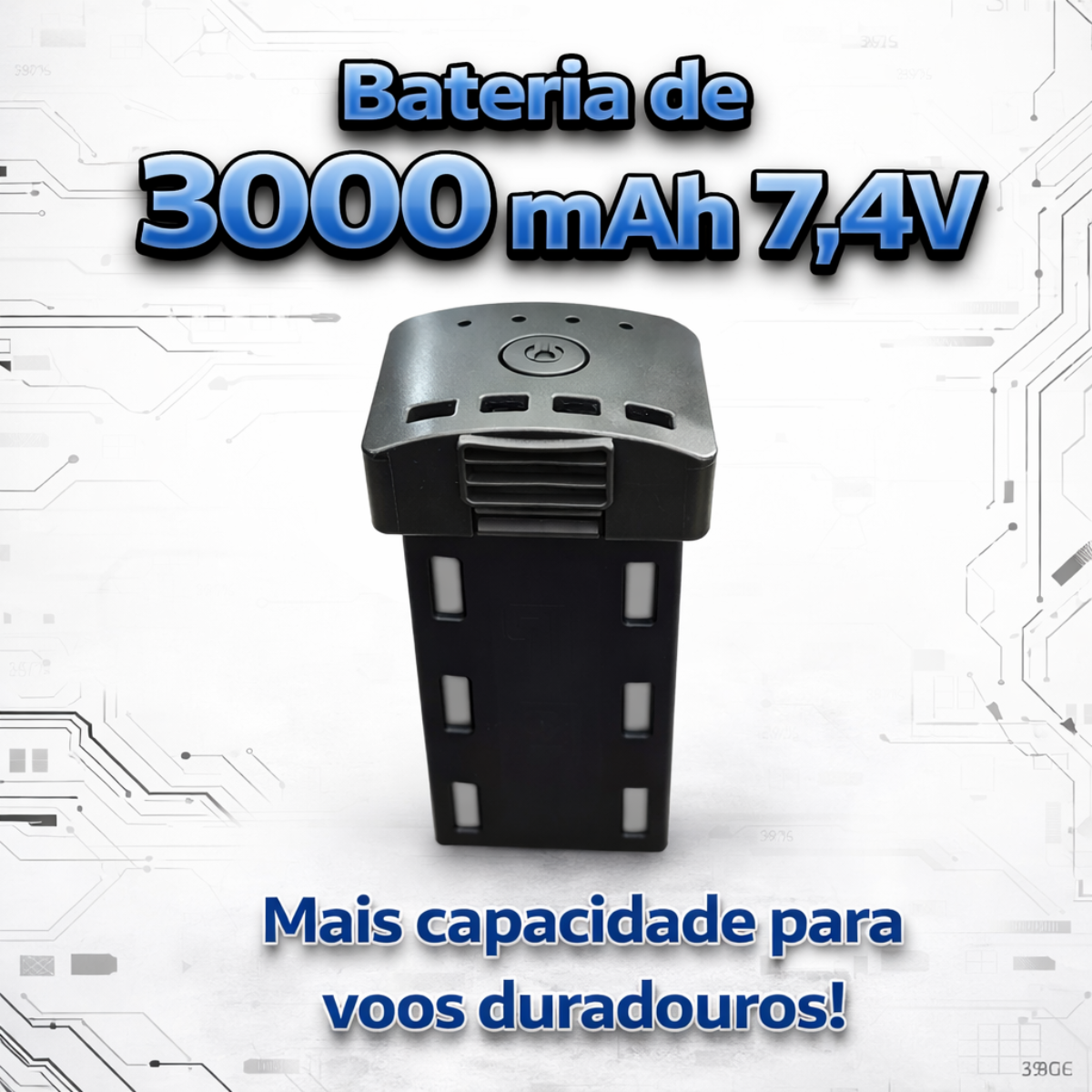 Bateria Drone S187 Original Duravel 3000mAh Recarregavel M USB