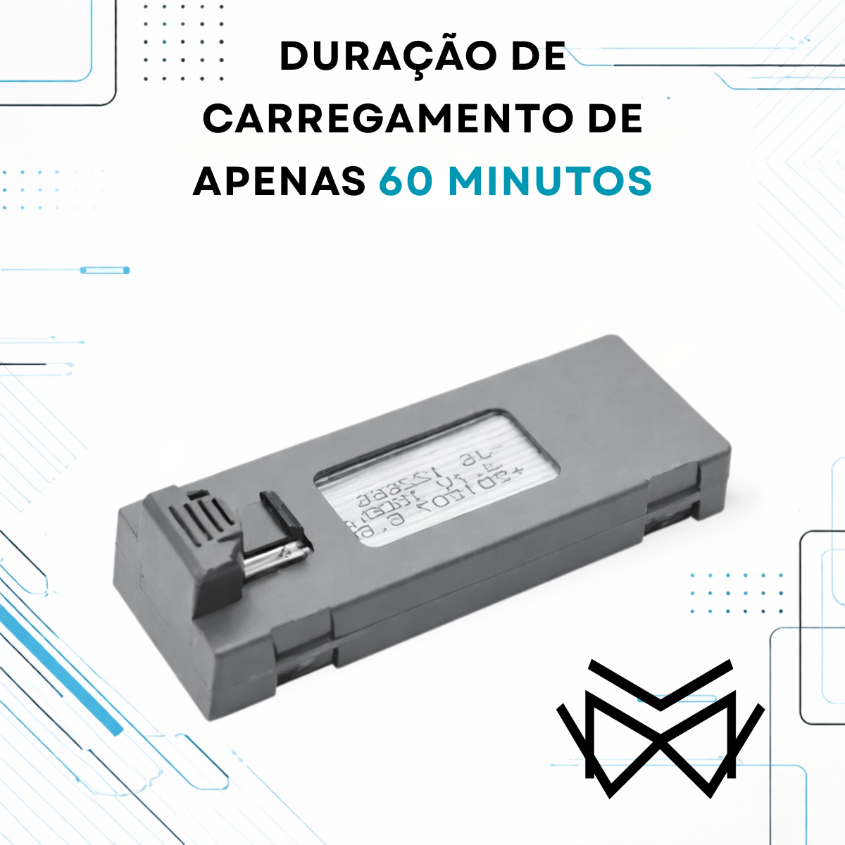 Bateria Drone Original Duravel 2600Mah Recarregavel USB Cor:Cinza