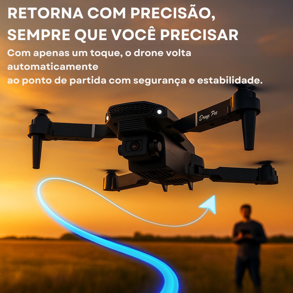 Drone com câmera 4K HD E88 Pro WiFi 2.4G Duas baterias Modo