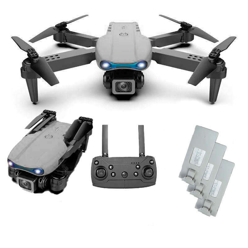 Drone Pro 4K E99 Pro Gravação WiFi 2.4G Com Quatro Baterias