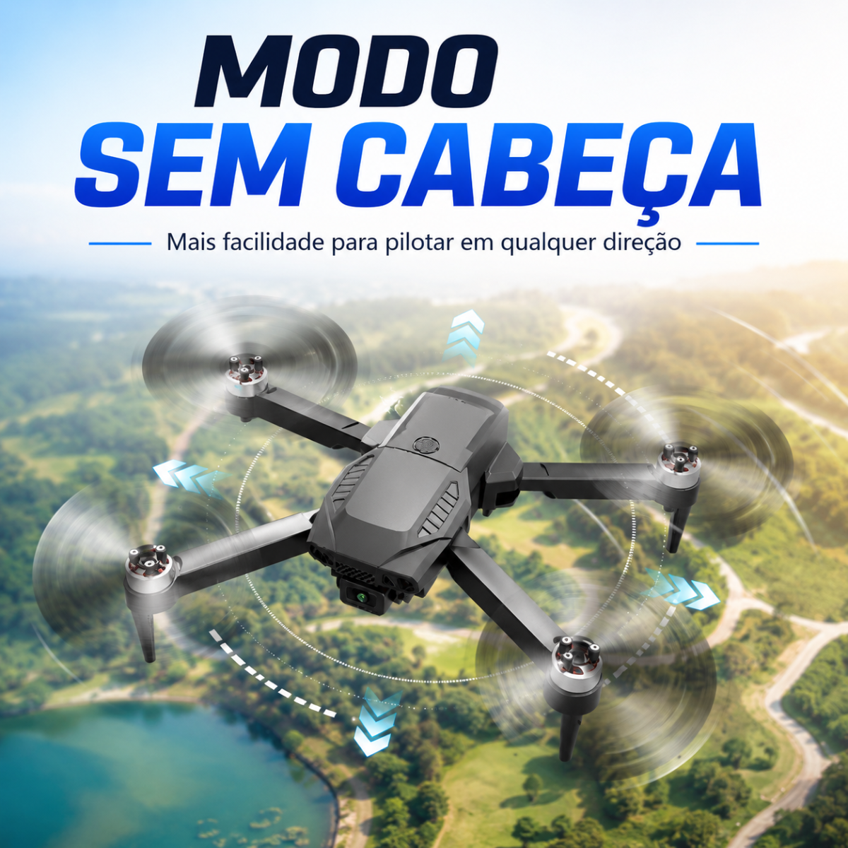 Drone F198 2025 Dual Câmera 4K HD Motor Sem Escova Estável