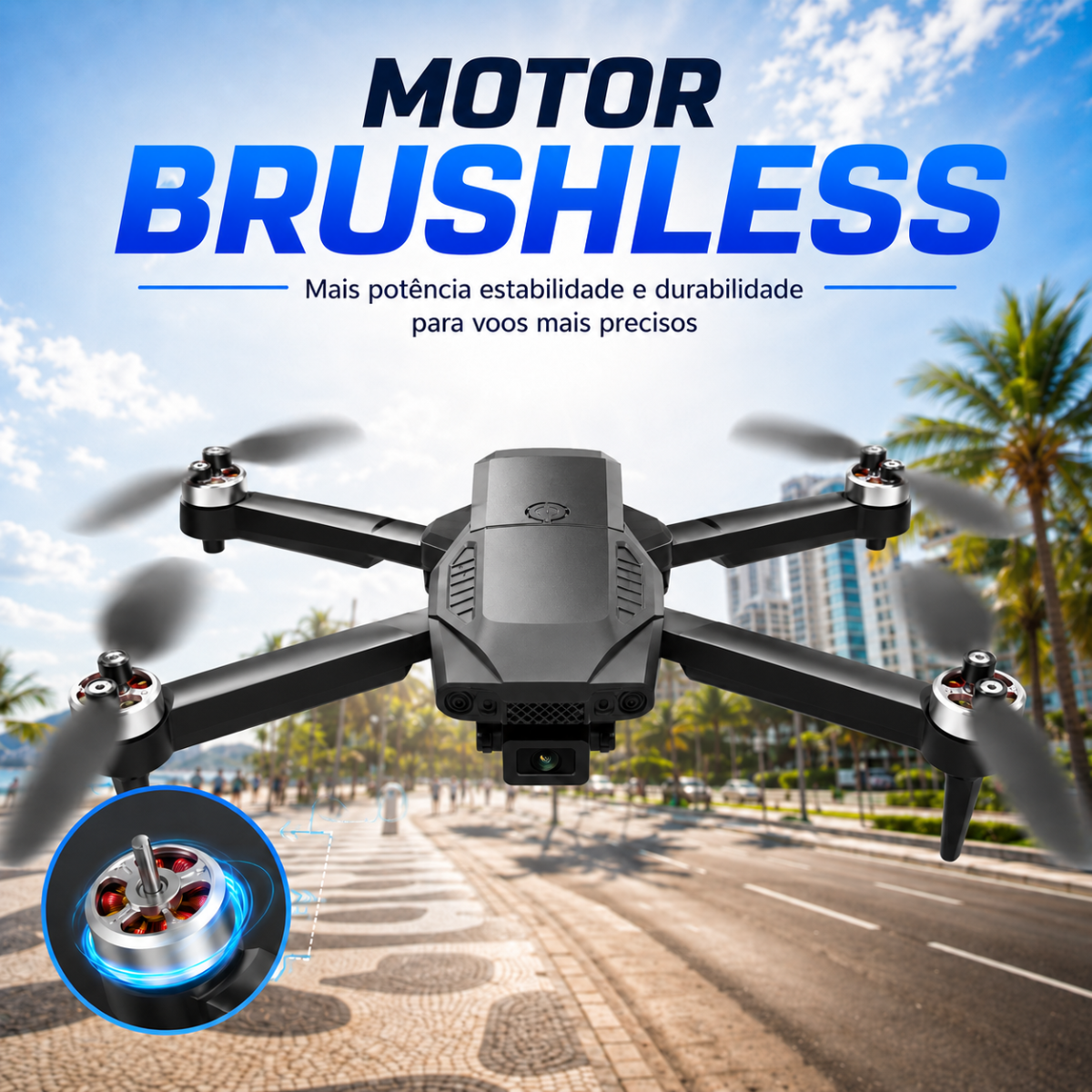 Drone F198 2025 Dual Câmera 4K HD Motor Sem Escova Estável