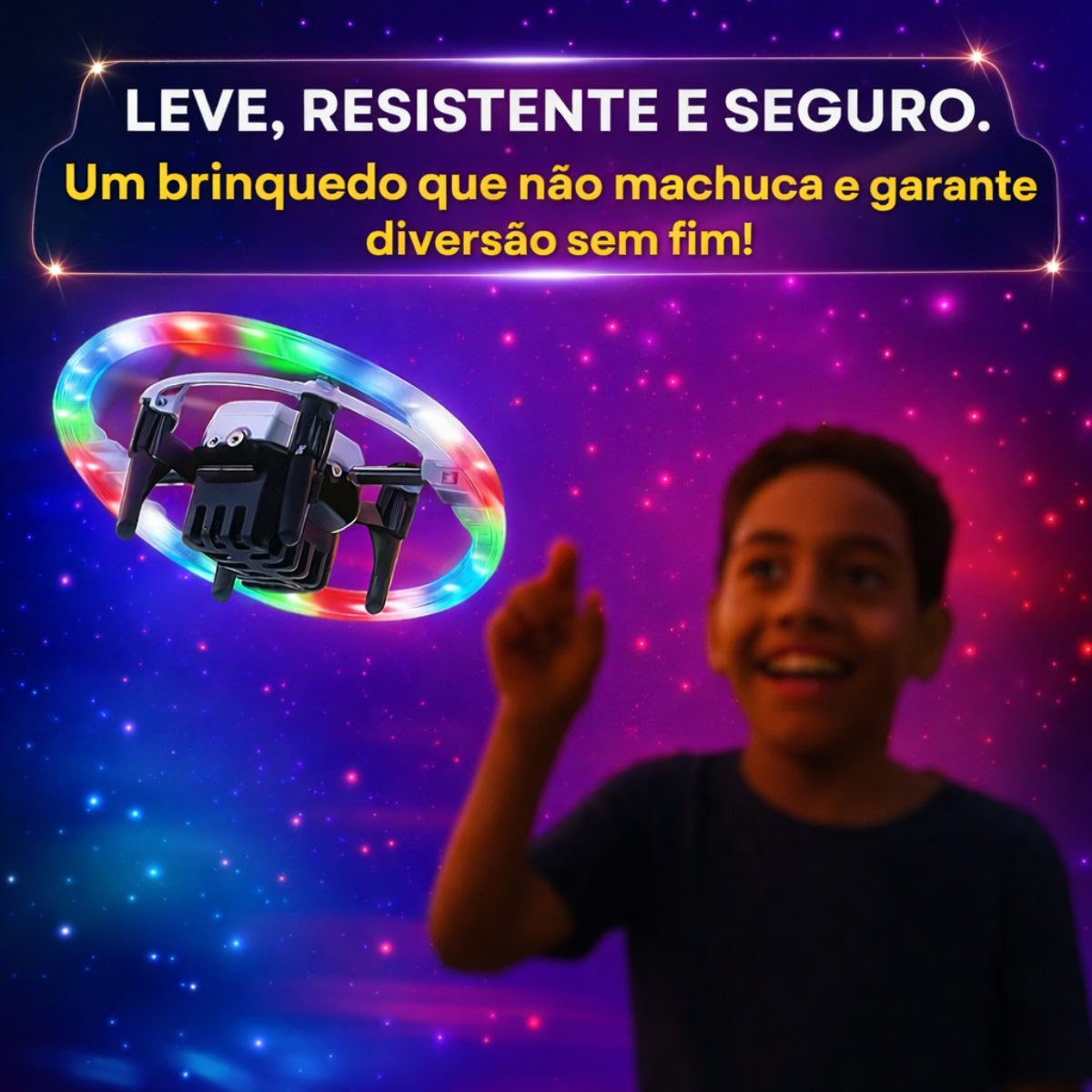 Drone Controle Remoto Giratório 360º Voa 100M Aurora Ball FX 41 Presente Crianças Inquebrável