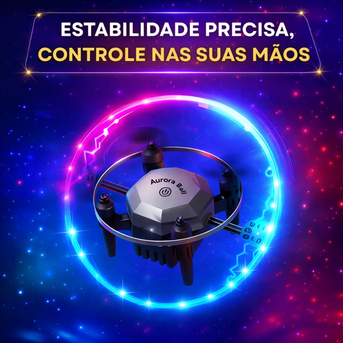 Drone Controle Remoto Giratório 360º Voa 100M Aurora Ball FX 41 Presente Crianças Inquebrável