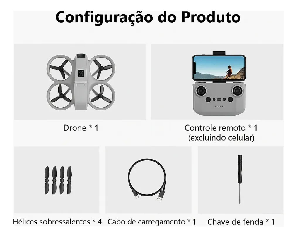 Mini Drone GT3 8k Duas Câmera HD 5G FPV Controle com Tela