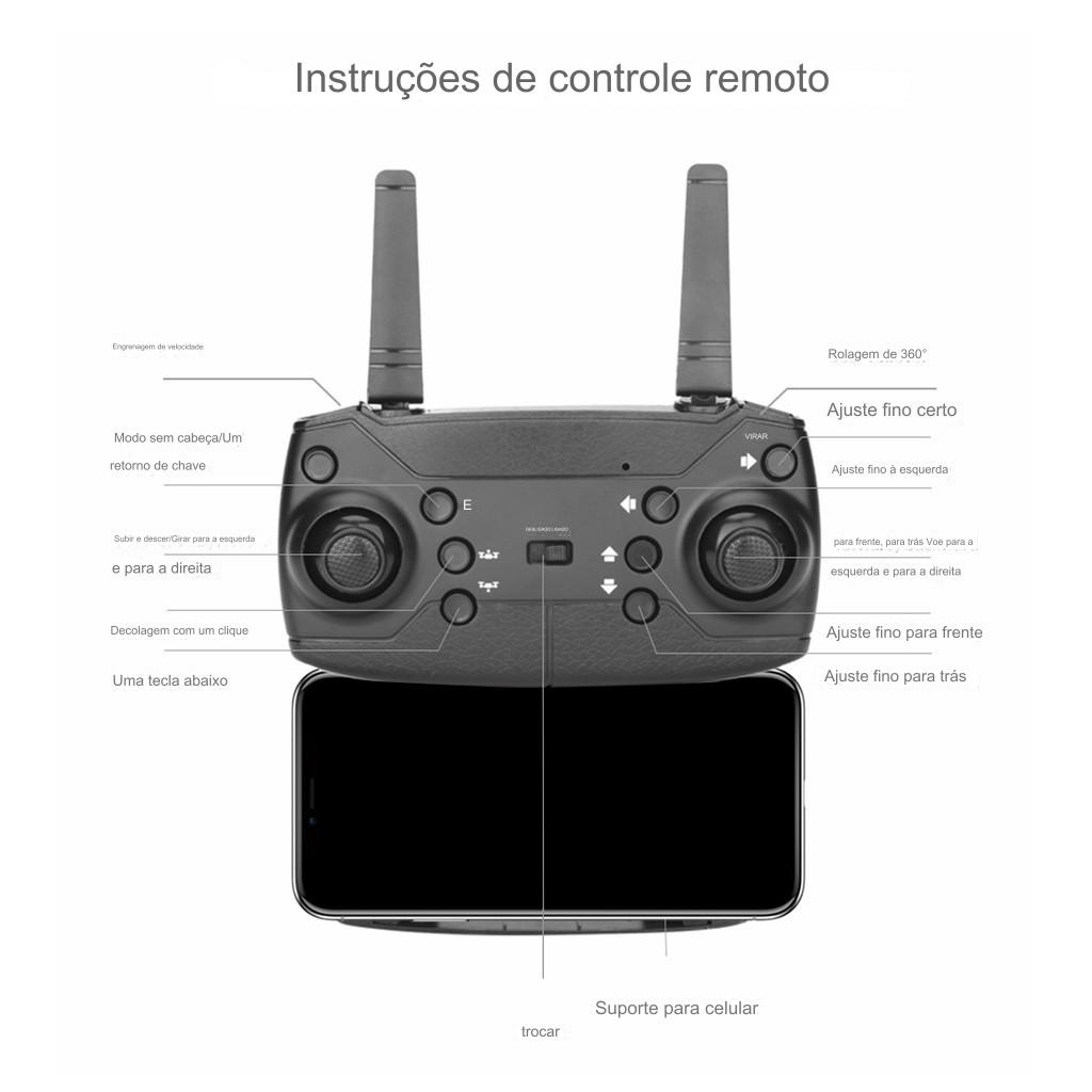 Drone com Duas Câmeras 4K K3 WiFi 2.4G FPV Voo Balístico