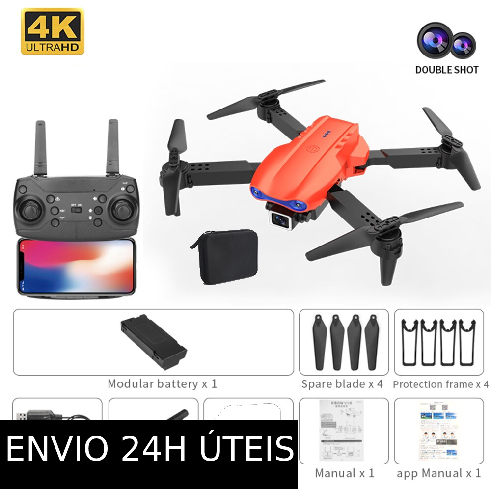 Drone com Duas Câmeras 4K K3 WiFi 2.4G FPV Voo Balístico