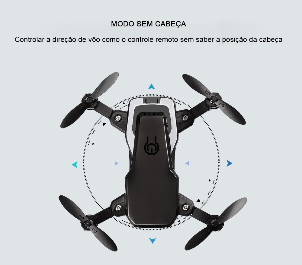 Novo Drone LF606 com Câmera 720p Wi-Fi 2.4G Botão de Retorno Voo Acrobático