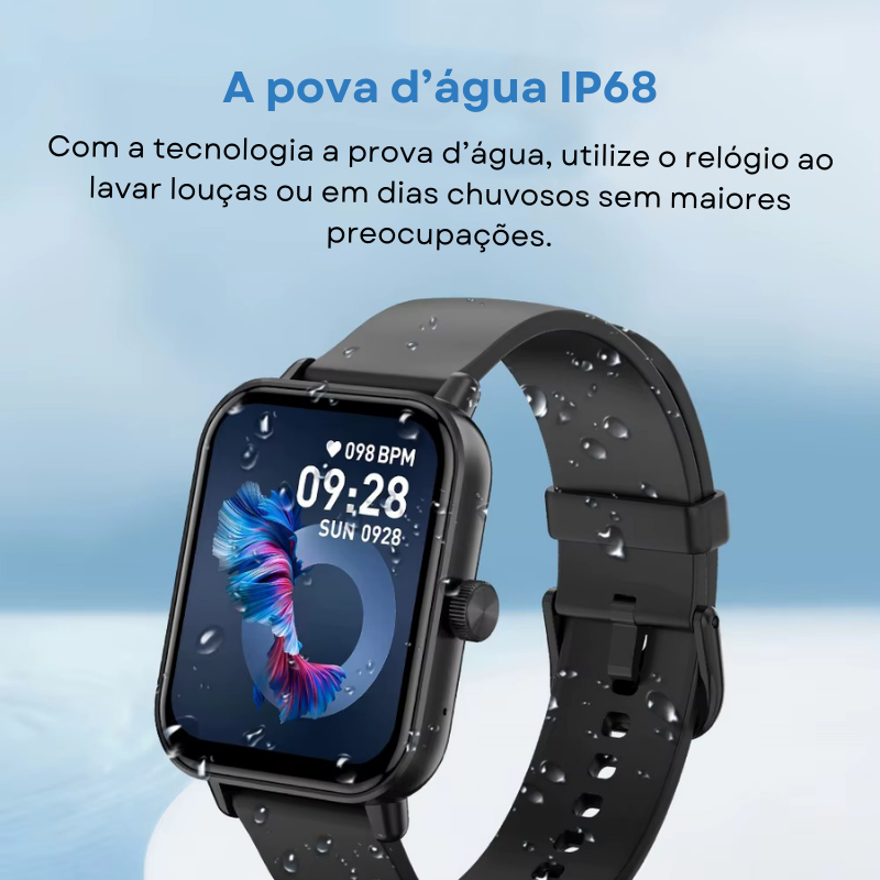 Relogio Inteligente P81 A prova d'água Bluetooth Tela de 1.9 Notificações Esportes Chamadas Fit