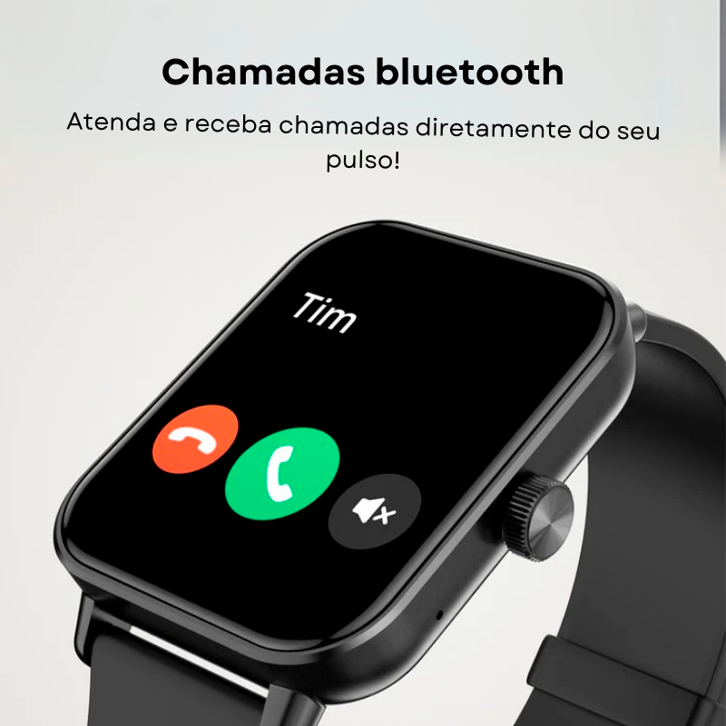 Relogio Inteligente P81 A prova d'água Bluetooth Tela de 1.9 Notificações Esportes Chamadas Fit