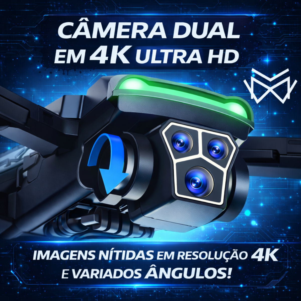 Drone S166 GPS Wi-Fi 5Ghz Dual Câmera HD Motor Brushless 3 Baterias