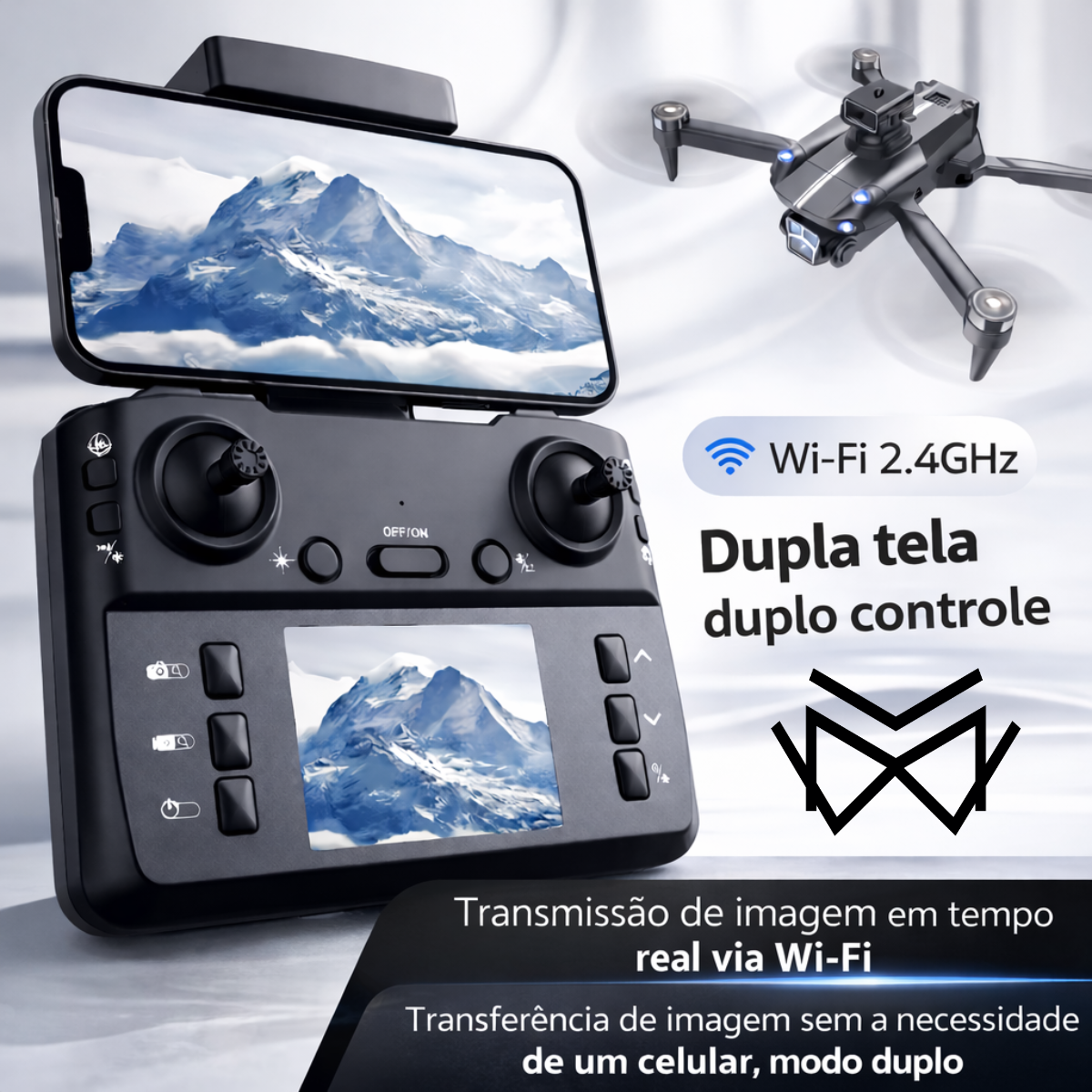 Drone Dual Câmera 4K S182 WiFi 2.4G Sensor de Obstaculos