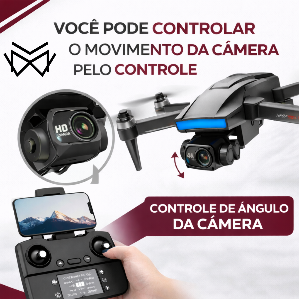 Drone Pro S187 2 Bat GPS Maps 5G 3KM 3 Gimbal Dual Cam 4K