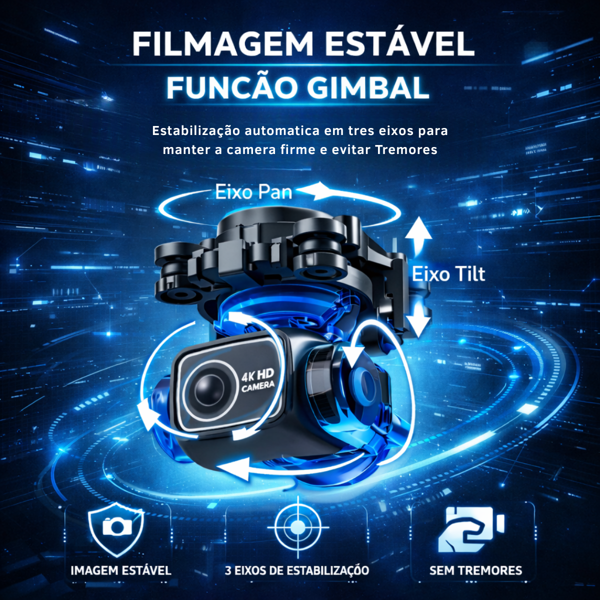 Drone Pro S187 GPS Maps Com VR 5G 3KM 3 Gimbal Dual Cam 4K