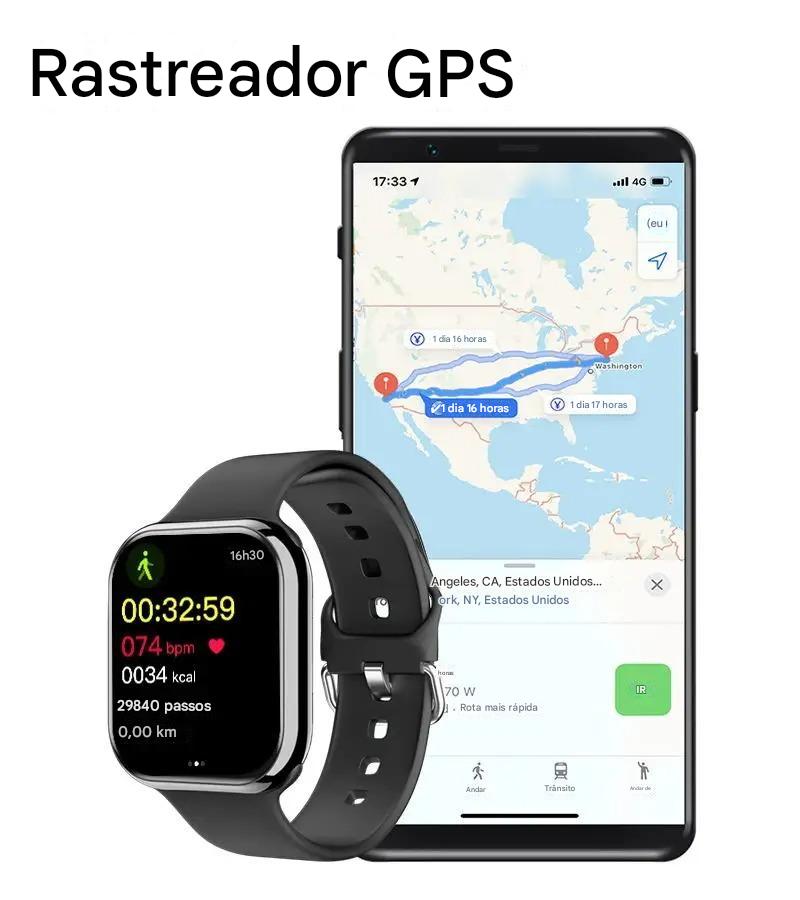SmartWatch 9 Plus Esportes com Pulseira Extra Branco