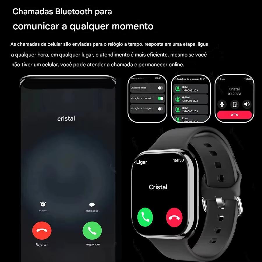 Relogio Inteligente 9 Plus Esportes com Pulseira Extra Cinza