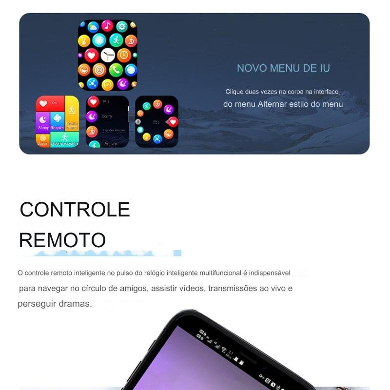 Smartwatch X11 Inteligente Caixa de Som Bluetooth 2 Pulseira